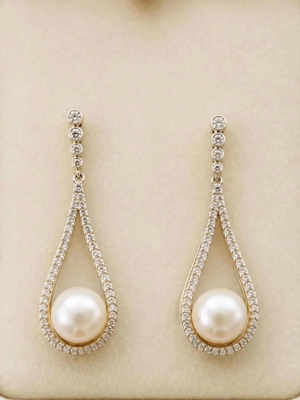 925 Sterling Silver Freshwater Pearl Drop Earrings | Peach Cultured Pearls